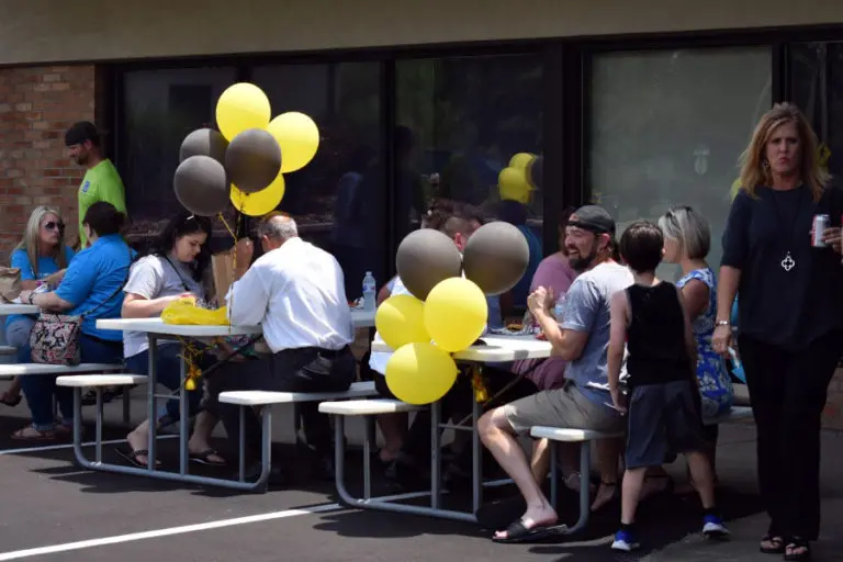 picnic tables at cookout